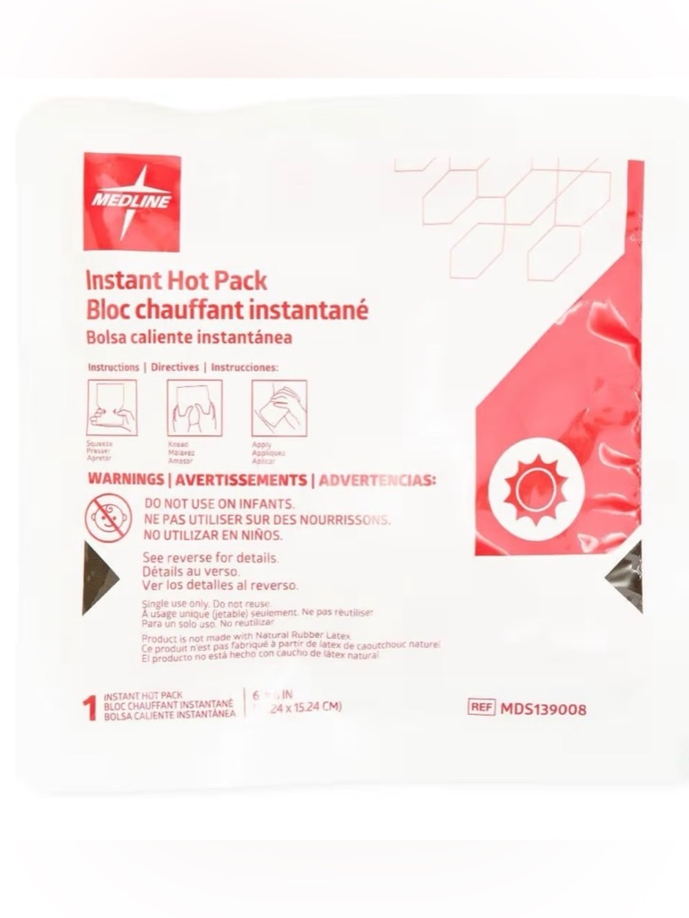 Medline Instant Hot Pack - 6” x 6”